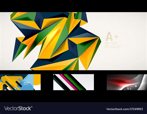 Geometric Wallpaper Design Template Set Royalty Free Vector