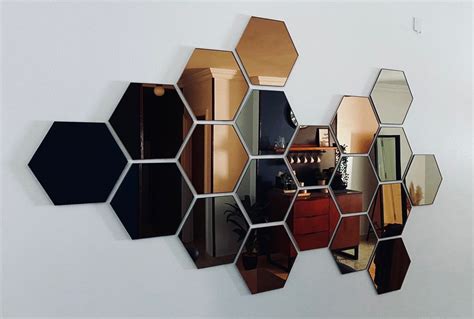 HÖNEFOSS MIRROR Hexagon mirror Wall mirror decor living room Mirror