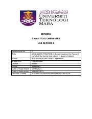 NUR AYUNI NABILA 2020464388 LAB REPORT 3 Pdf CHM256 ANALYTICAL