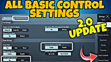 Pubg Mobile All Basic Control Settings Guide Update Bgmi New