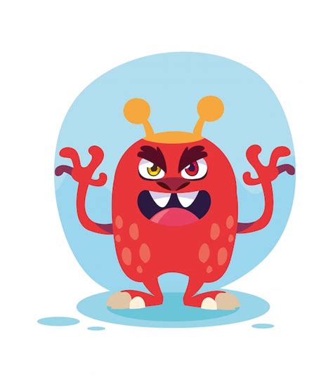 Premium Vector | Red monster cartoon