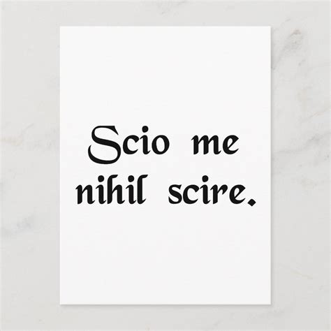 I know that I know nothing. Postcard | Zazzle