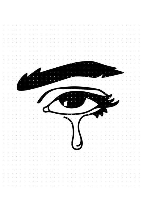 Eye With A Single Tear Svg Crying Eyes Clipart Eye With A Tear Png Teary Eye Dxf Logo Vector