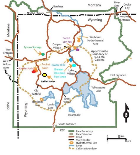 Map Of Yellowstone National Park Entrances - Topographic Map World