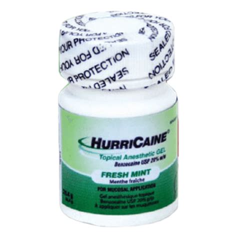 Hurricane Topical Anesthetic Oral Gel Fresh Mint 20 Benzocaine