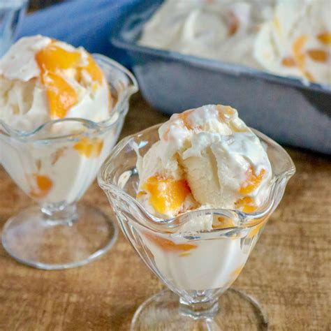 Easy No Churn Peach Ice Cream - The Country Cook dessert