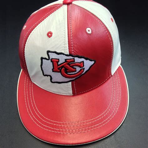 Kc Chiefs Logo Team Nfl Baseball Leather Cap Football Helmets