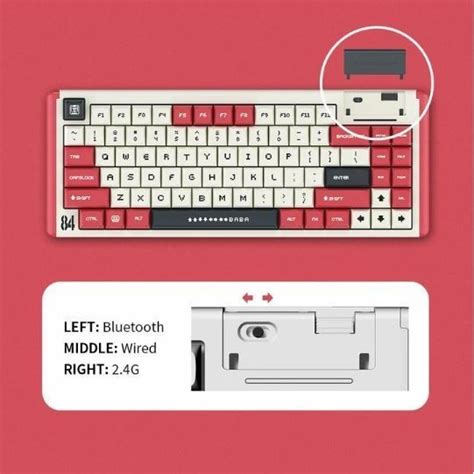 Jual Dustsilver Red White Classical Retro Rgb Hot Swap Wireless Keyboard Shopee Indonesia