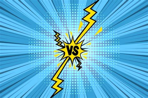 Premium Vector Comic Book Versus Background Cartoon Lightning Versus