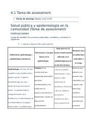 nurse 4020 4 1 docx 4 1 Tarea de assessment Fecha de entrega Sábado a