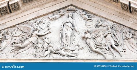 Tympanum On The Facade Of San Fedele In Milan Stock Photo Image Of