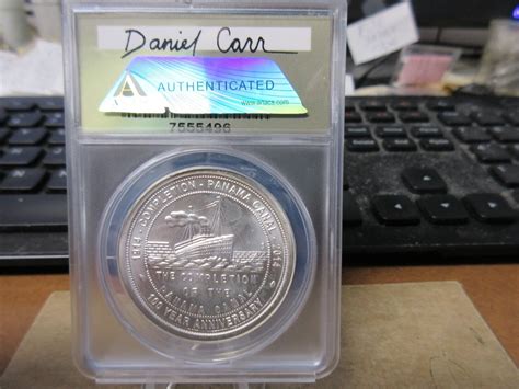 2014 Panama Canal 100th Anniv Silver Medal By Daniel Carr Anacs Ms 68 Ebay