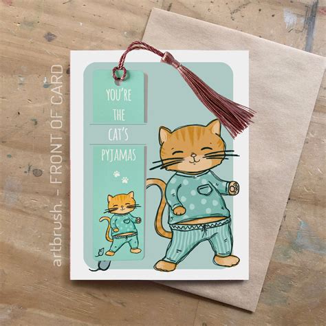 Artbrush Bookmark Card Youre The Cats Pyjamas