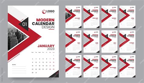 Premium Vector Wall Calendar Template Design Monthly Creative