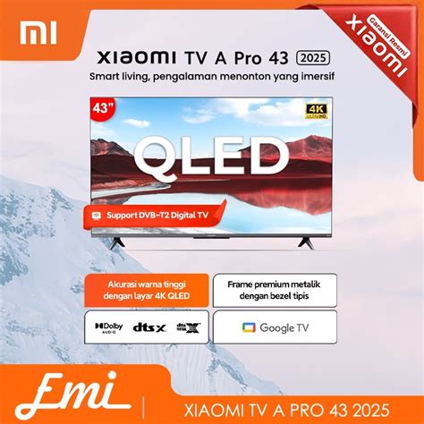 Jual Xiaomi Google Tv Inch A Pro Layar K Uhd Qled Dolby Audio