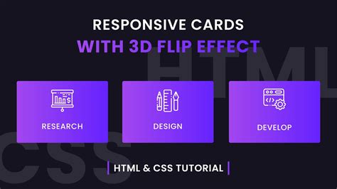 Responsive 3d Cards Css 3d Animation Tutorial Youtube