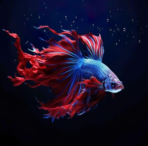 Premium AI Image | Potrait of decorative blue fish underwater