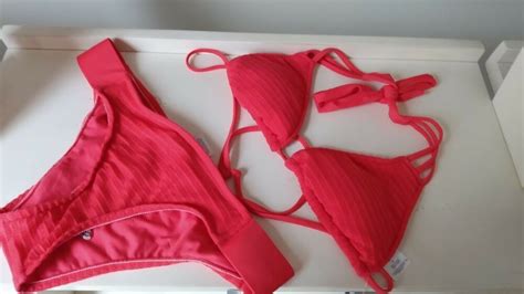 NWT Mossimo 2 Pc Bikini W Cheeky Bottoms Sliding Triangle Top Solar