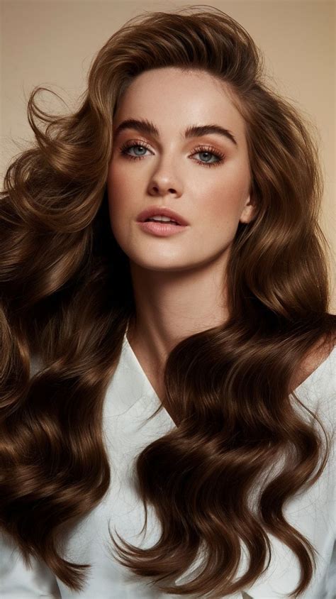 Luscious Waves Embracing The Depth Of Brunette Hair Color In