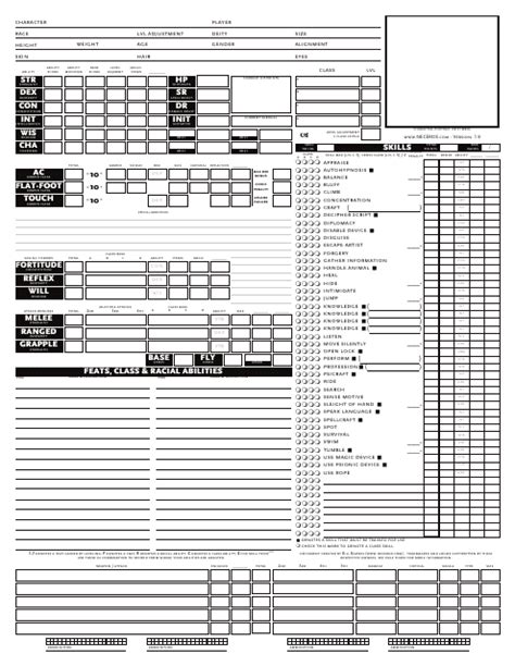 Free Dnd Character Sheet Templates Customize Download And Print Pdf