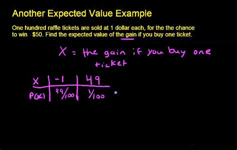 Another Example Finding The Expected Value Youtube