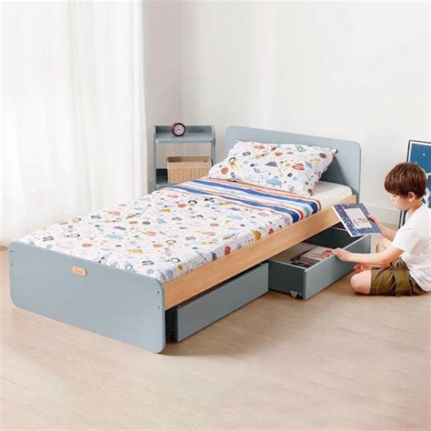 Boori Neat Single Bed With 2 Drawers Blueberry Almond Boori Aus