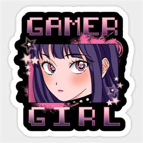 Gamer Girl Anime Cosplay - Gift - Sticker | TeePublic