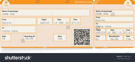 Vector Image Of Airline Boarding Pass Ticket Royalty Free Stock