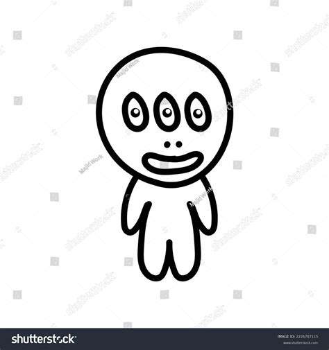 Cute Alien Illustration Hand Drawn Png Stock Vector (Royalty Free ...