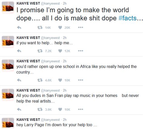 Kanye West continues with his tweets