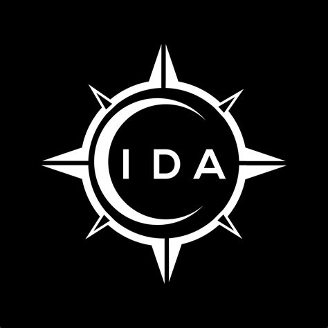 IDA abstract technology circle setting logo design on black background ...