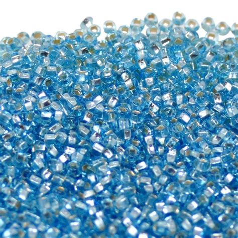 Preciosa Seed Beads 10 0 Silver Lined Light Aqua 20g Beads And