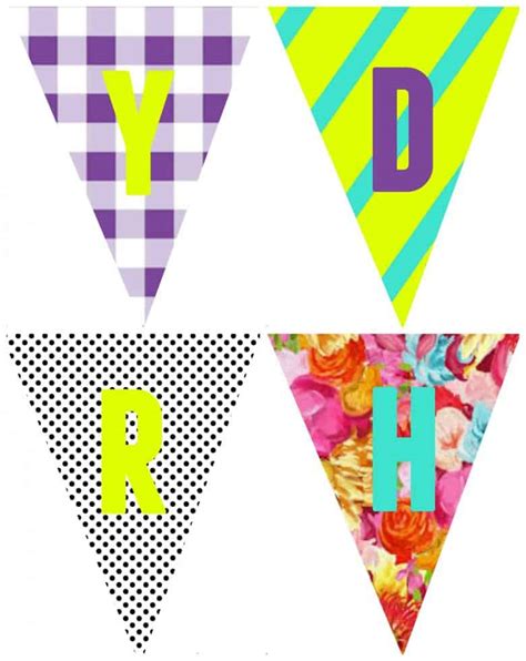 birthday banner printables - A girl and a glue gun