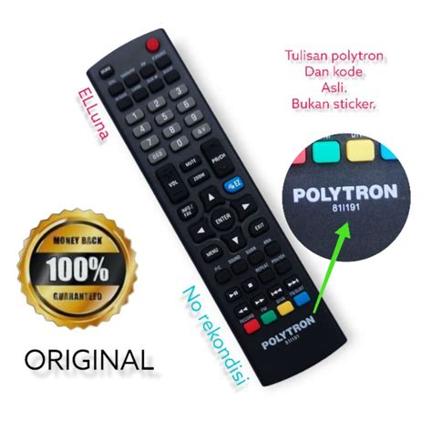 Jual Remote Remot Tv Polytron Led Original Garansi Asli Ori