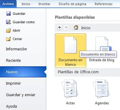 Word Crear Un Nuevo Documento