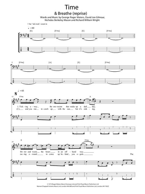 Pink Floyd "Time" Sheet Music for Drums Transcription | Download PDF ...