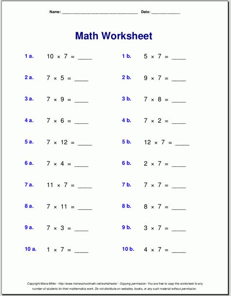 7Th Grade Math Worksheets Printable - Lexia's Blog