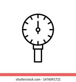 Pressure Vector Icon Manometer Symbol Simple Stock Vector (Royalty Free ...