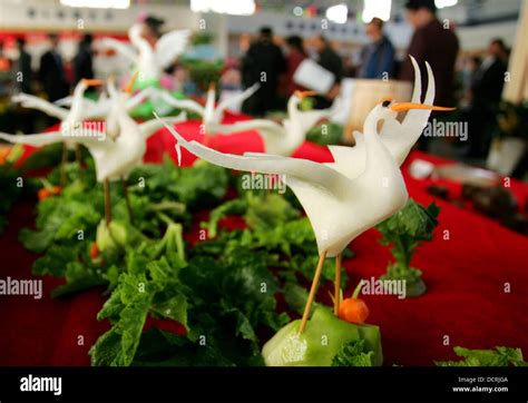 White Radish Carving The fourth Chinese Weixian White Radish Festival is held in Weifang of ...