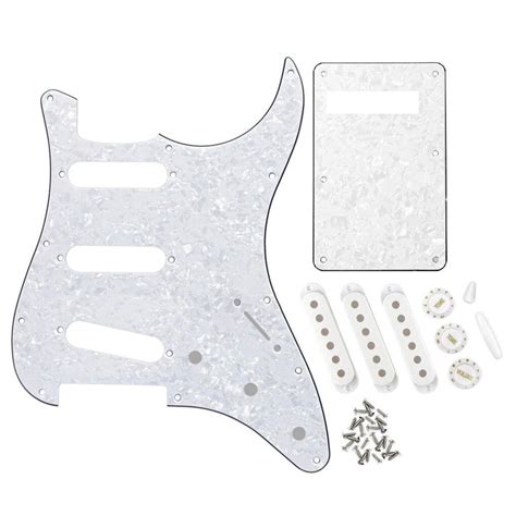 Kit Escudo Guitarra Stratocaster Sss 3 Camadas Perolado Submarino