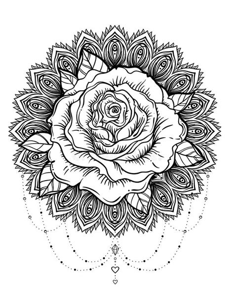 Mandalas Rose Coloring Coloring Pages