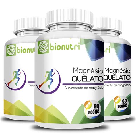 Kit 3x Magnésio Quelato 60 Cápsulas 500Mg Bionutri Submarino