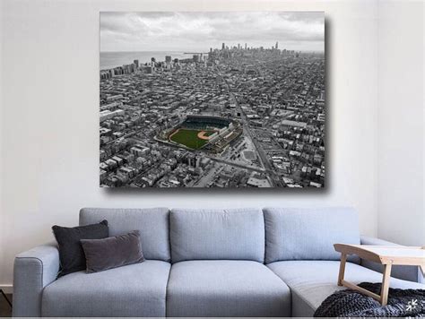 Chicago Cubs WRIGLEY FIELD Art Color Field Black & White - Etsy