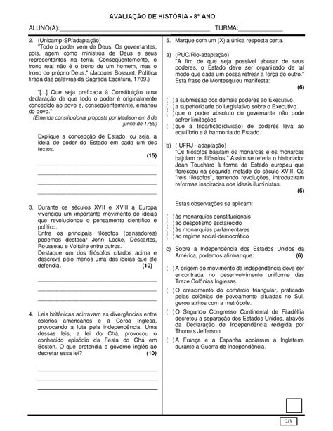 Nosso Espaço Da Educação História 8° Ano Atividades Exercícios