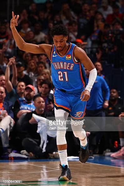 Aaron Wiggins Of The Oklahoma City Thunder Celebrates During The Game