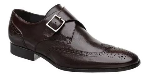 Sapato Monk Oxford Masculino Malbork Em Couro Marrom Parcelamento Sem