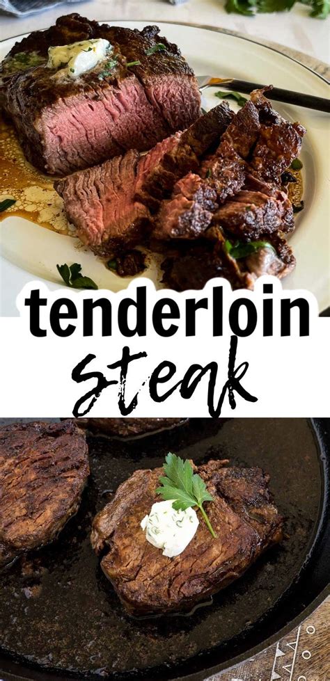 Tenderloin Steak With Herb Butter In A Cast Iron Skillet Cooking