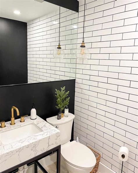 Classic White Subway Tile With Black Grout Designs