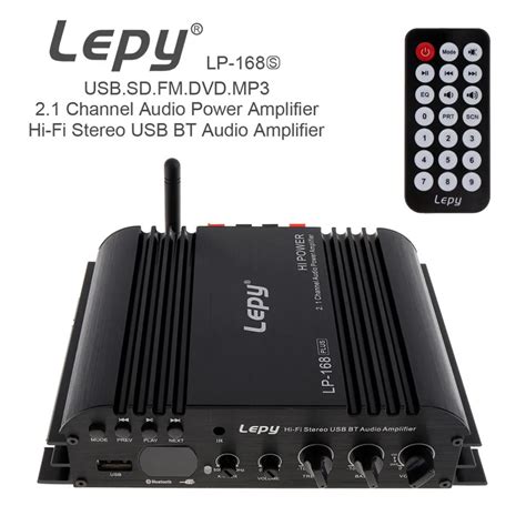 Lepy 45W X 2 Hi Fi Stereo USB Bluetooth Car Audio Amplifier Support EDR