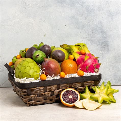 Deluxe Exotic and Tropical Fruit Basket — Melissas Produce